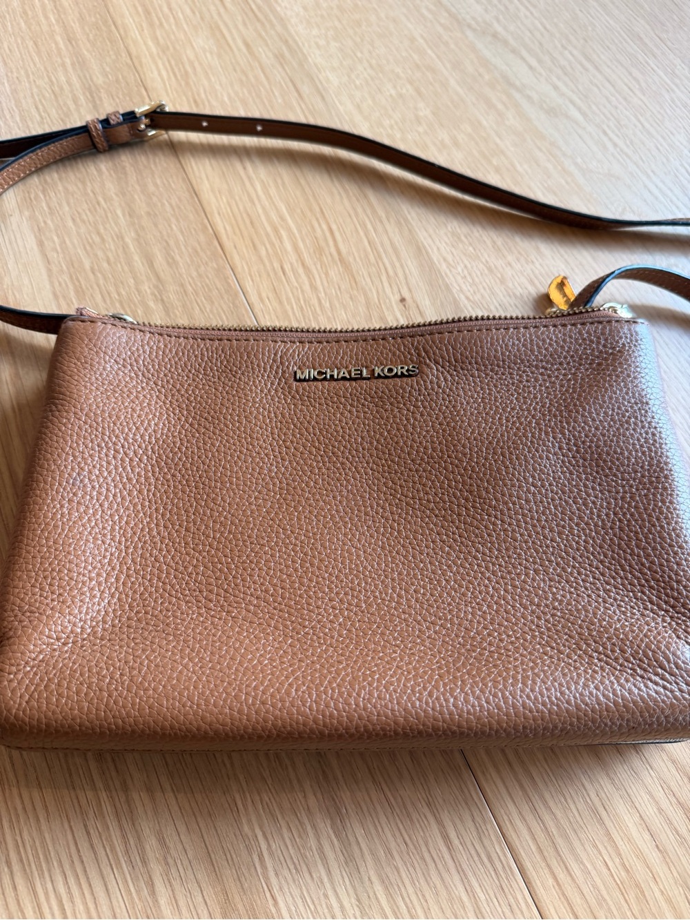 Michael Kors Tan Pebbled Leather Crossbody Bag